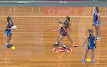 Netball Drills: Passing Triangles with Fast Feet Defender 