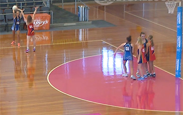 throw baseline tv netball third plays drill goal end